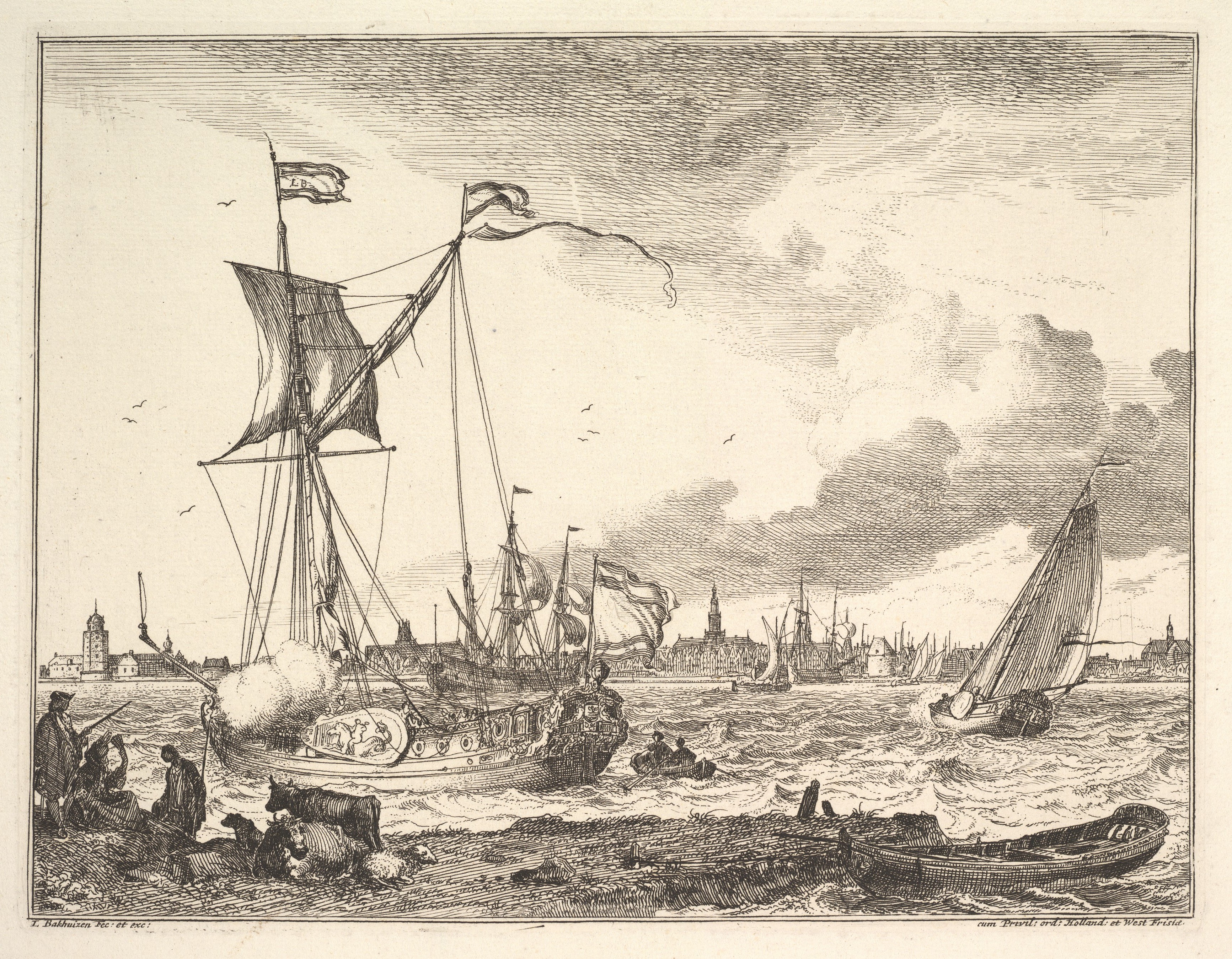 Ludolf Backhuysen Harbor Scene 1630-1708