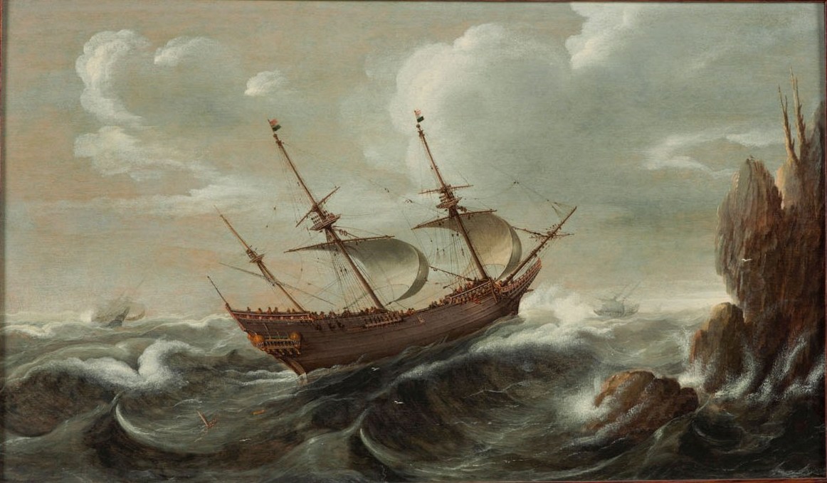 Cornelis Verbeeck, A Dutch Pinnace in Rough Seas c. 1680