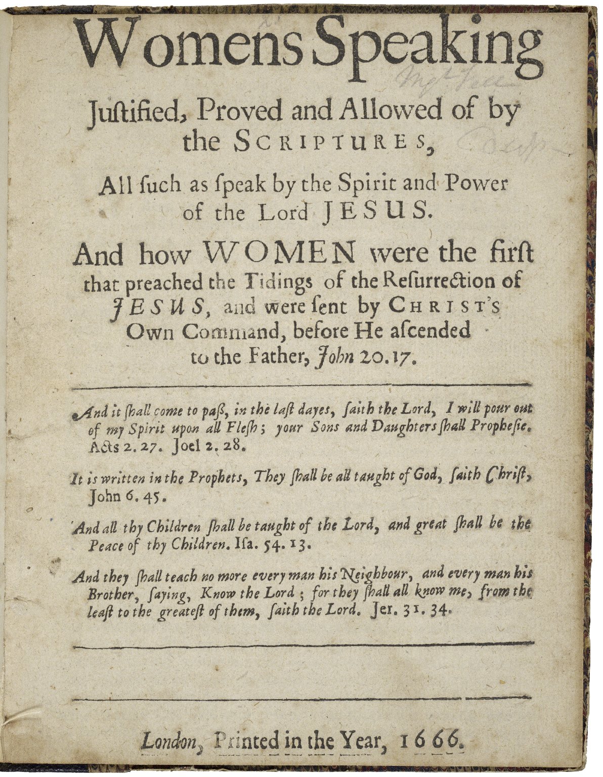 1666 Fell, Womens Speaking Justified