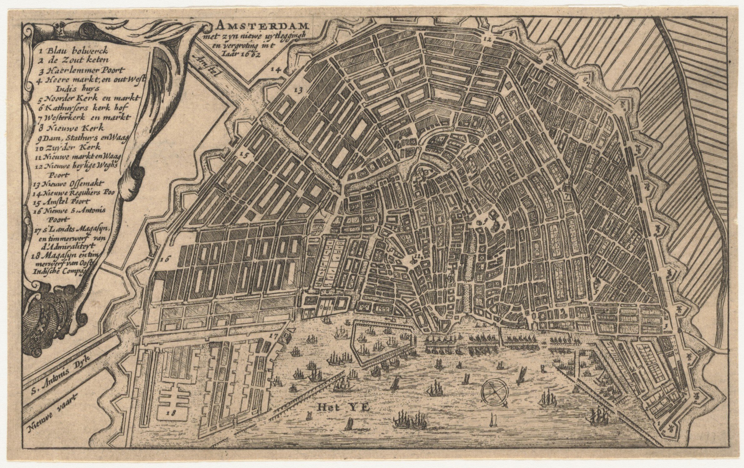 Map of Amsterdam 1662